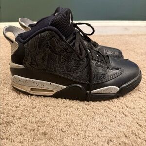 Jordan Black and Gray Athletic Shoes